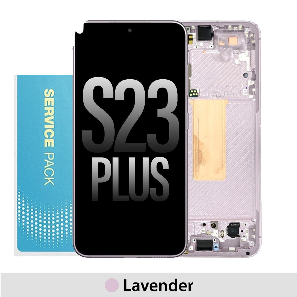 Samsung Galaxy S23 Plus S916B OLED Screen Replacement Digitizer with Frame GH82-30476D (Gold)-Lavender Samsung Galaxy S23 Plus S916B OLED Screen Replacement Digitizer with Frame GH82-30476D (Gold)-Lavender